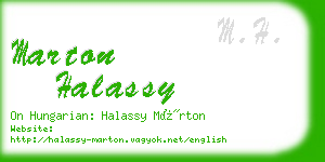 marton halassy business card